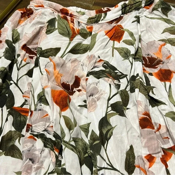 Coco Cabana Cabaña Floral Wide Leg Palazzo Cropped Pants Pull On Vacation Resort - Picture 10 of 10